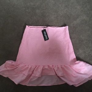 BooHoo Bardot shirred top